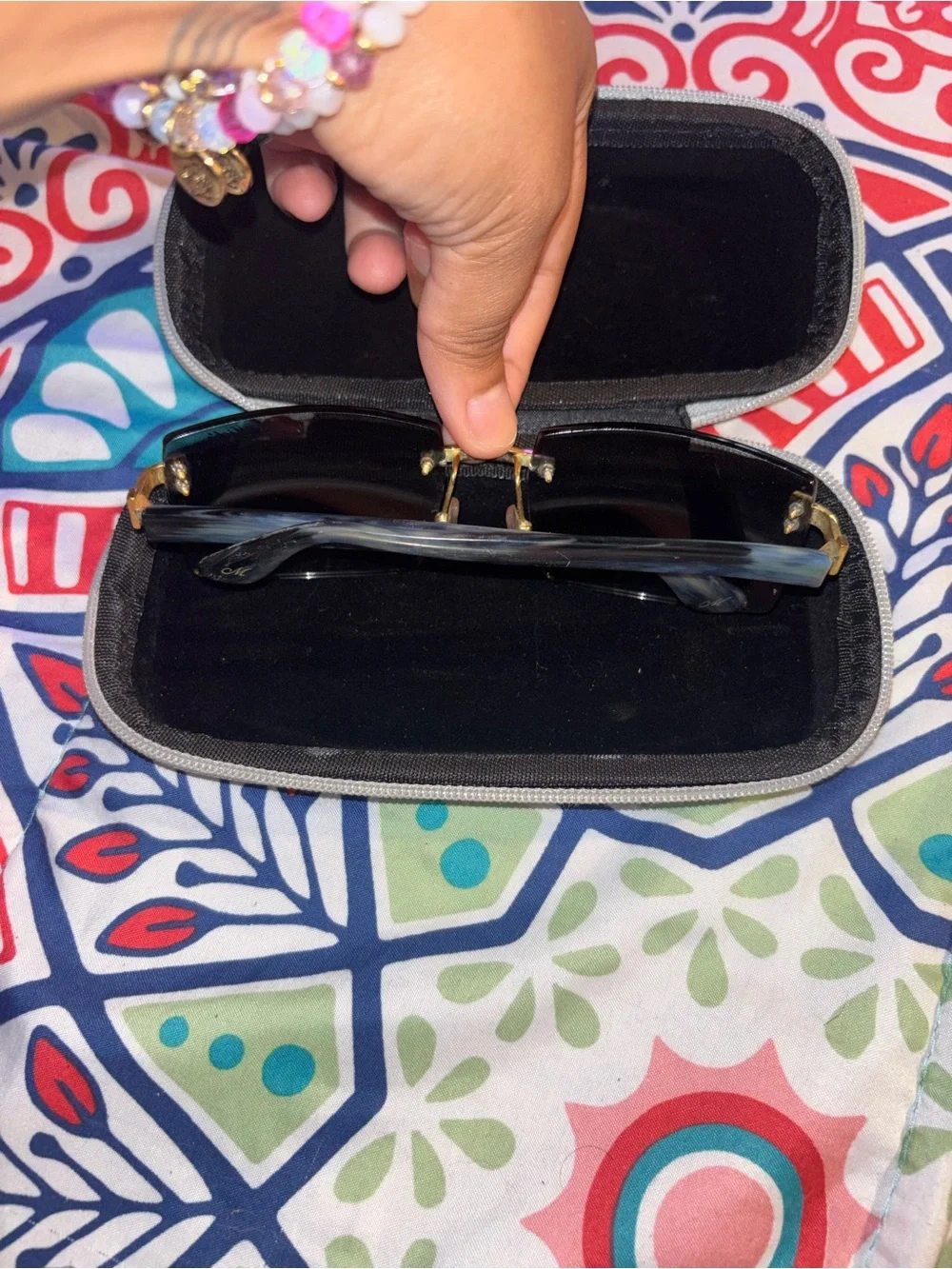 Miche Men’s Black Sunglasses with Gold Accents